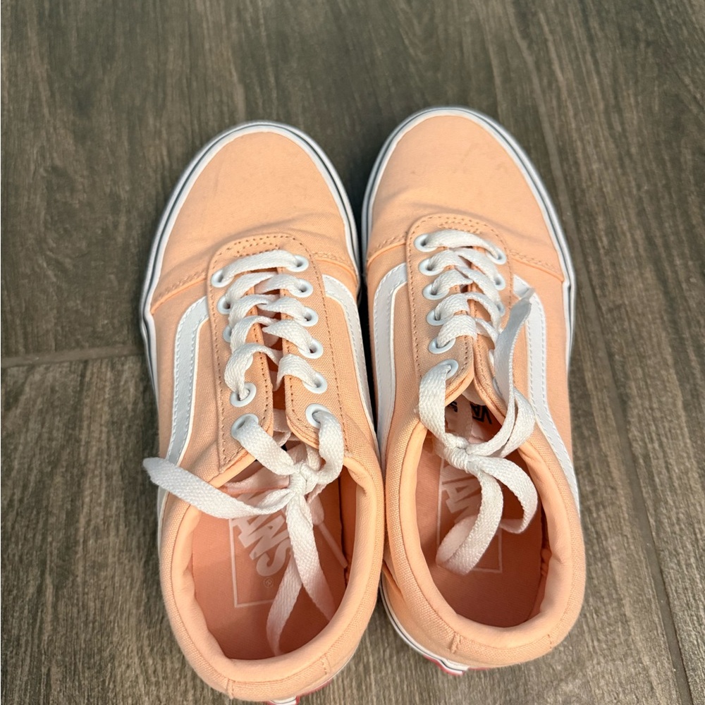 Vans Orange and White Sneakers Low-Top Skate Style